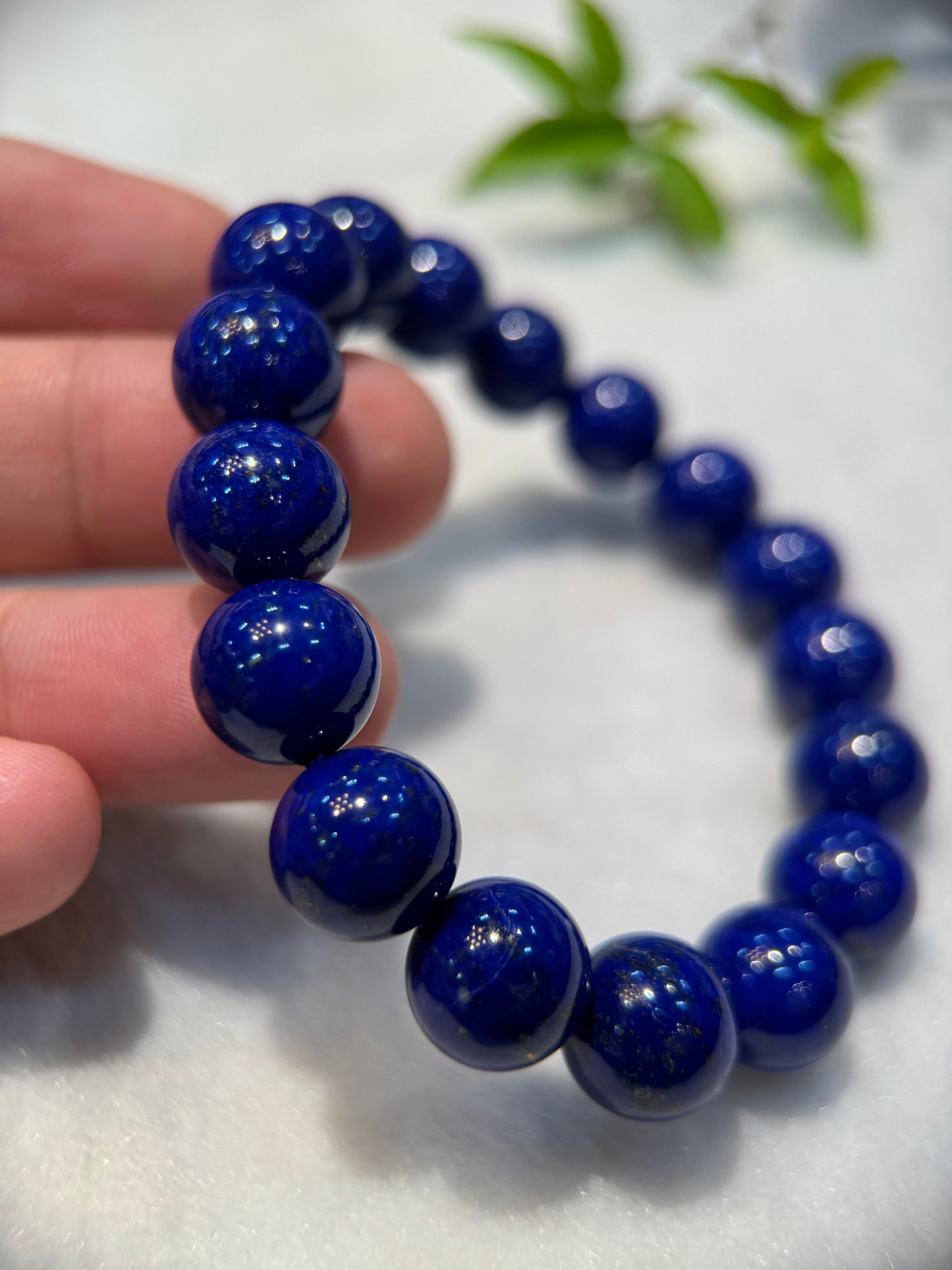 Lapis Lazuli Round Beads Bracelet (B008)