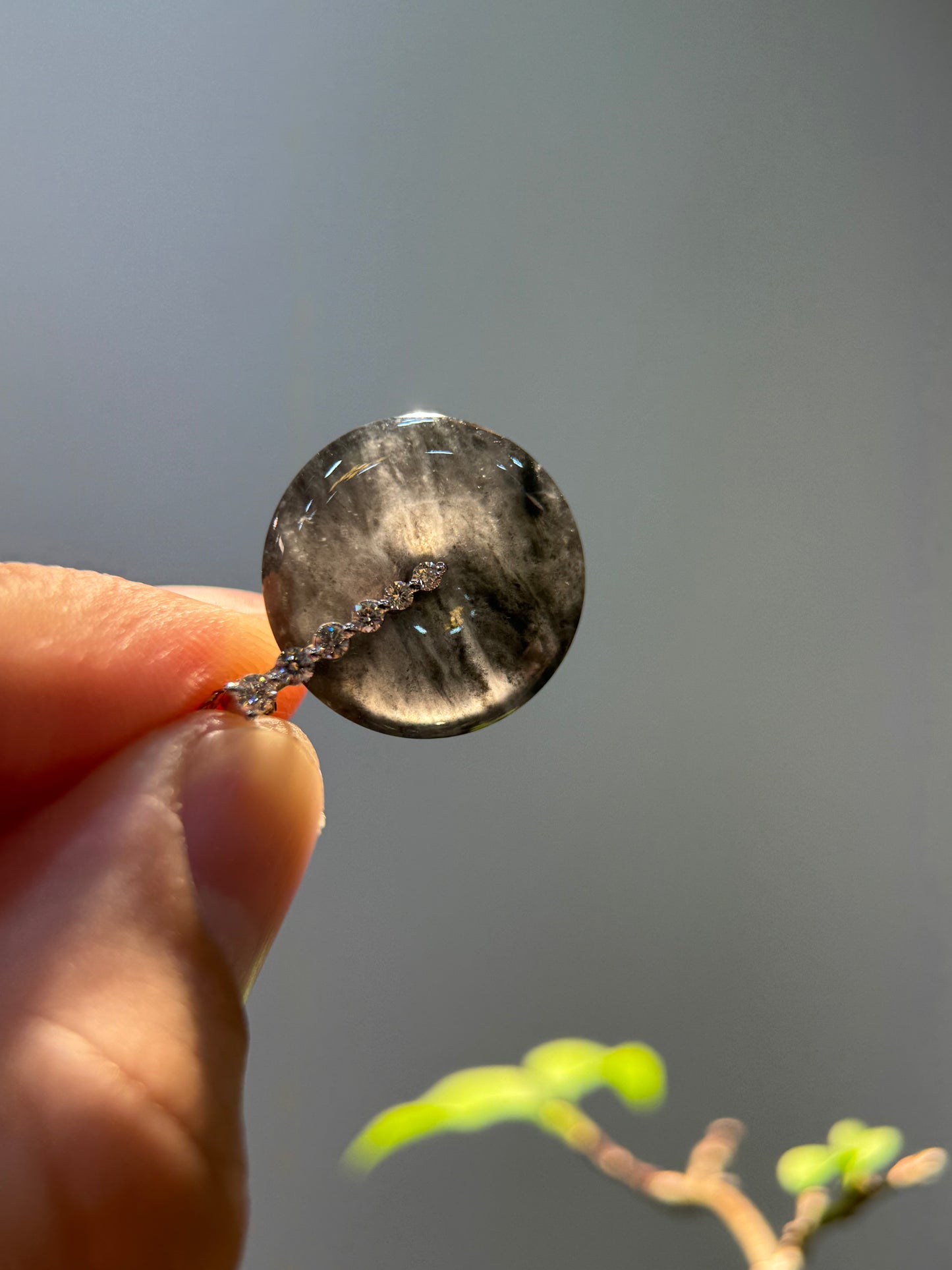 Back Jade Safety Coin Pendant (P162)