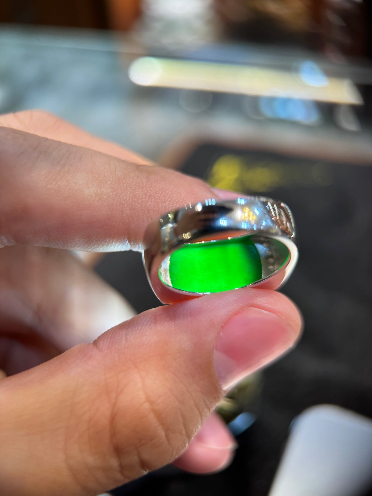 Omphacite Saddle Jade Ring (R155)