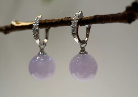Best Light Lavender Jade Earrings of 2024: Shuang Hua’s Exquisite Lavender Round Beads Earrings