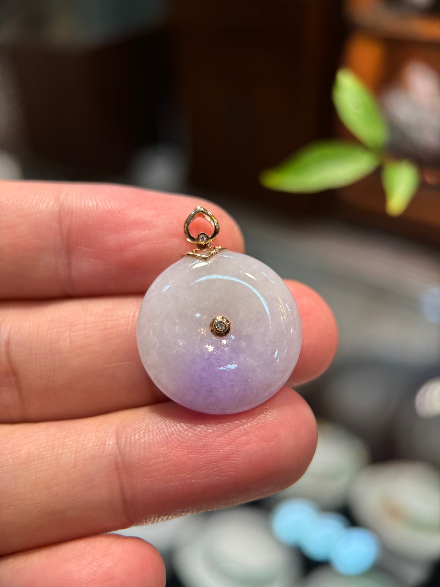 Lavender Safety Coin Pendant (P168)