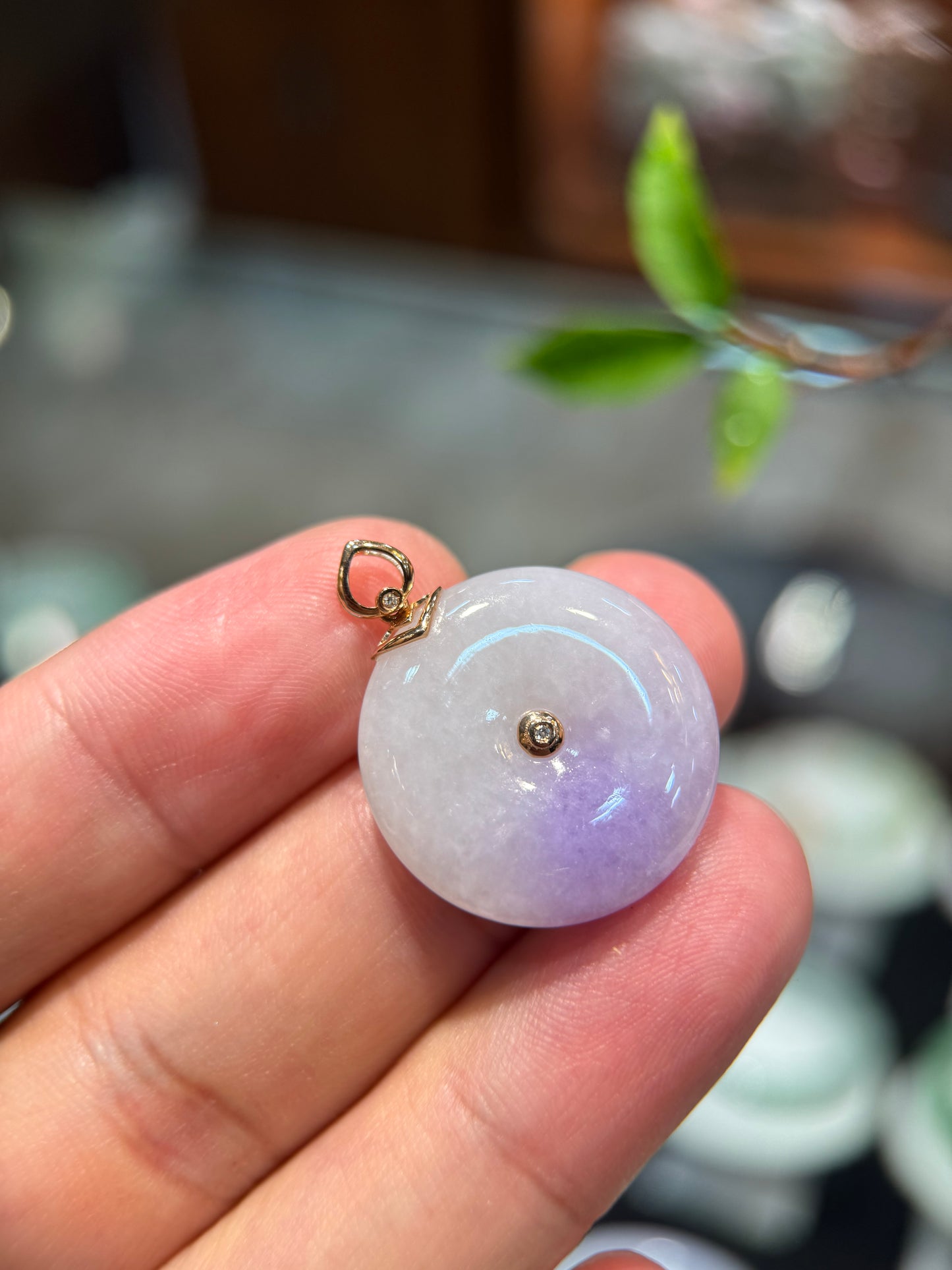 Lavender Safety Coin Pendant (P168)