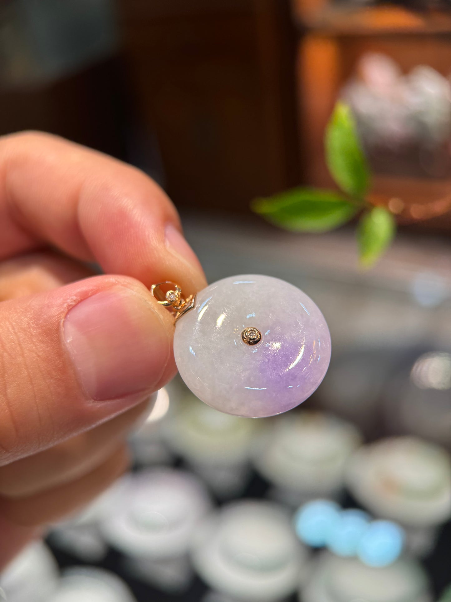 Lavender Safety Coin Pendant (P168)
