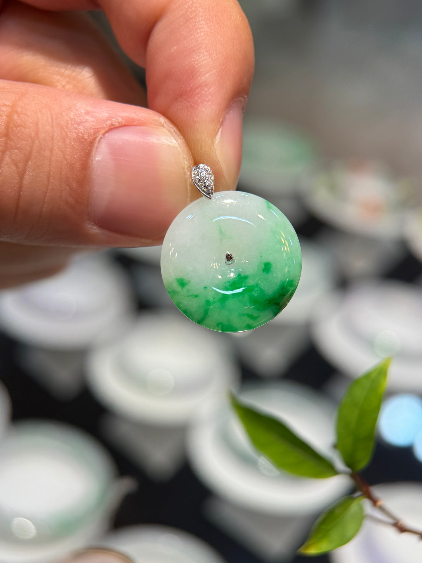 Green Safety Coin Pendant (P167)