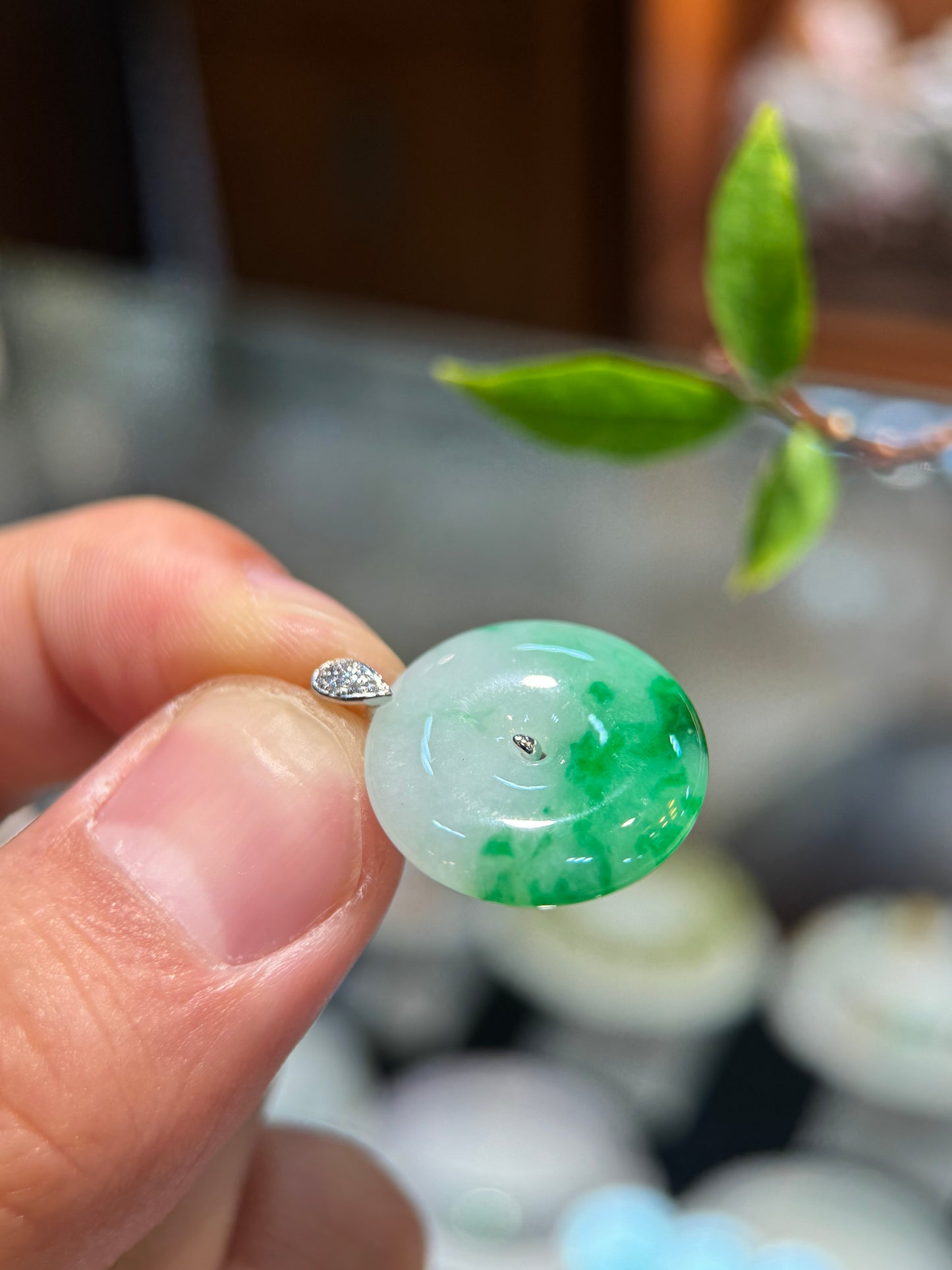 Green Safety Coin Pendant (P167)