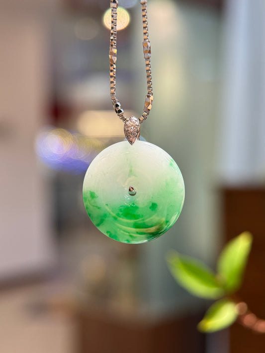 Green Safety Coin Pendant (P167)