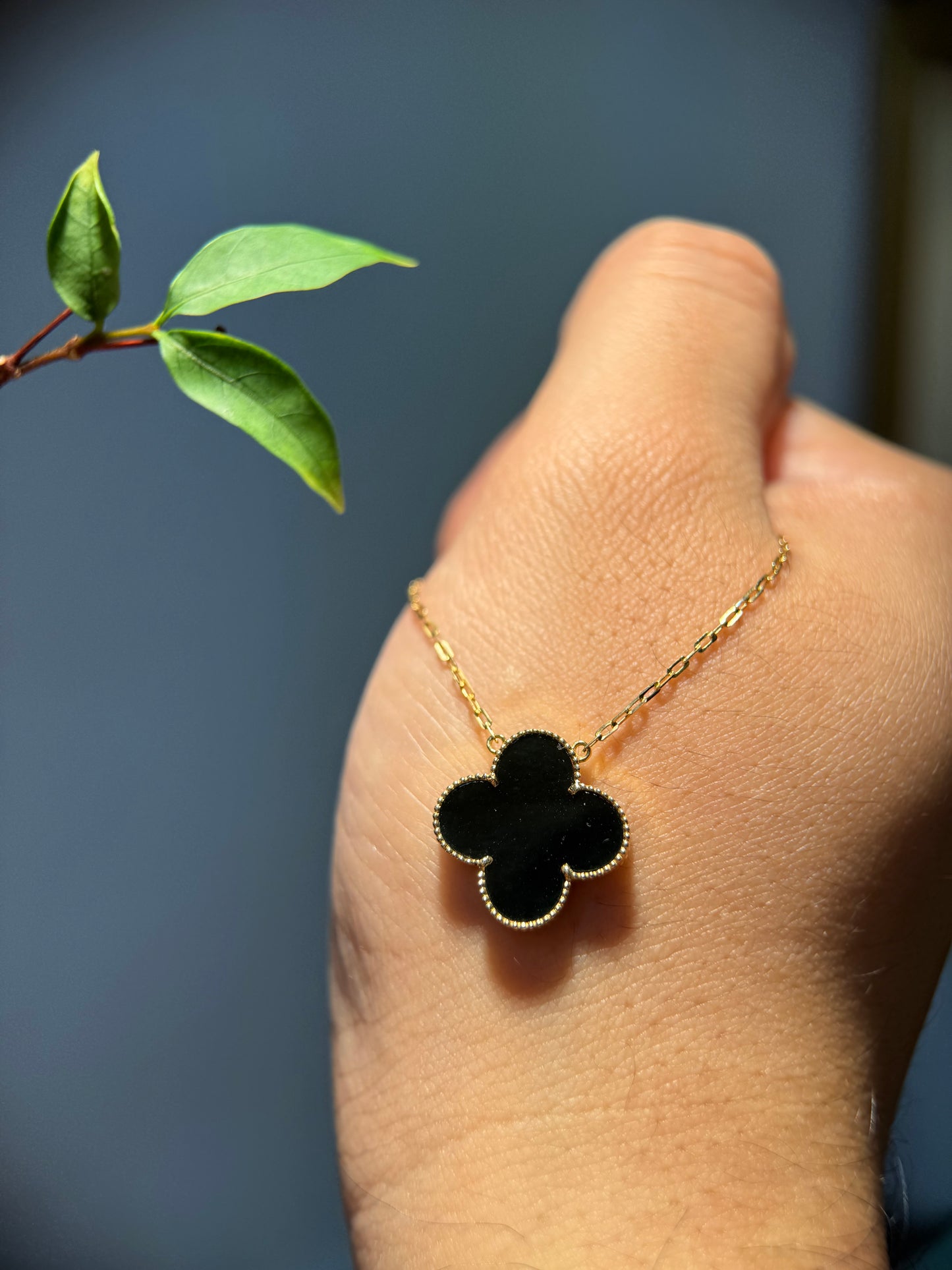 Omphacite Clover Leaf Necklace (P165)