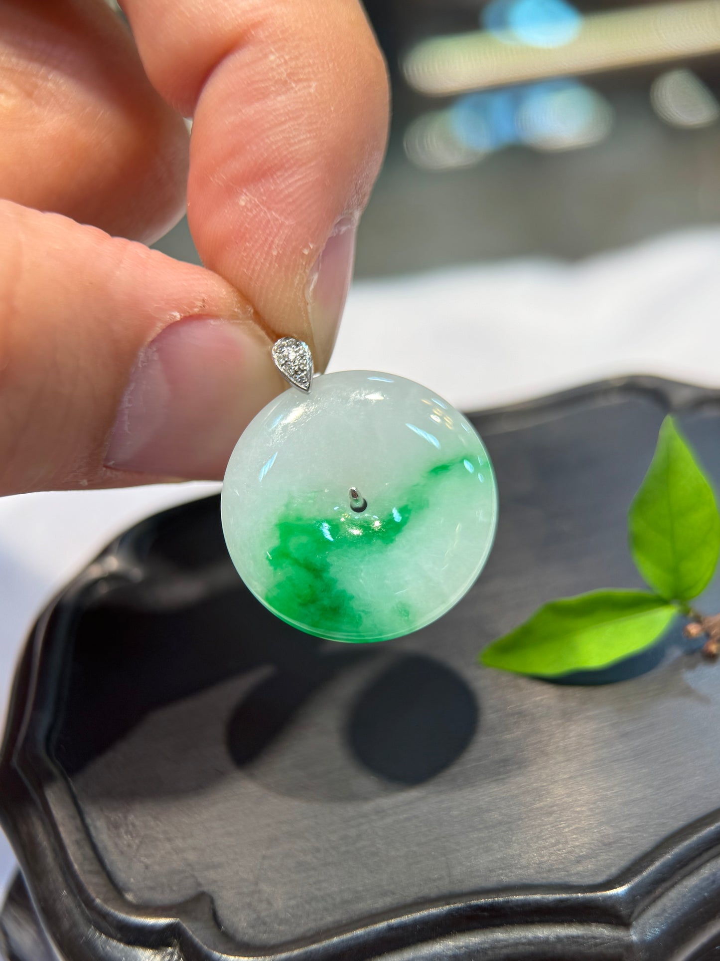 Green Safety Coin Pendant (P171)