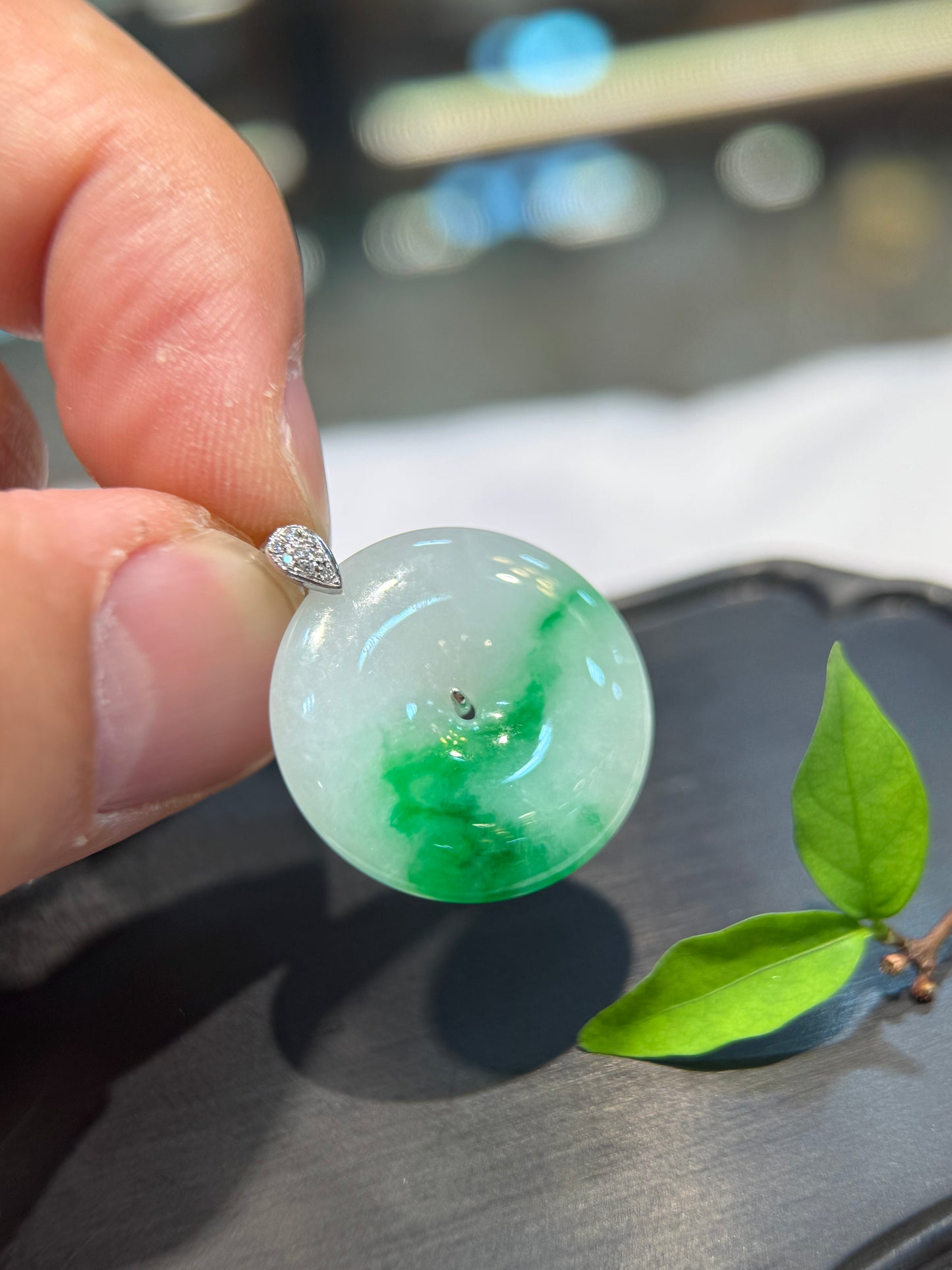 Green Safety Coin Pendant (P171)
