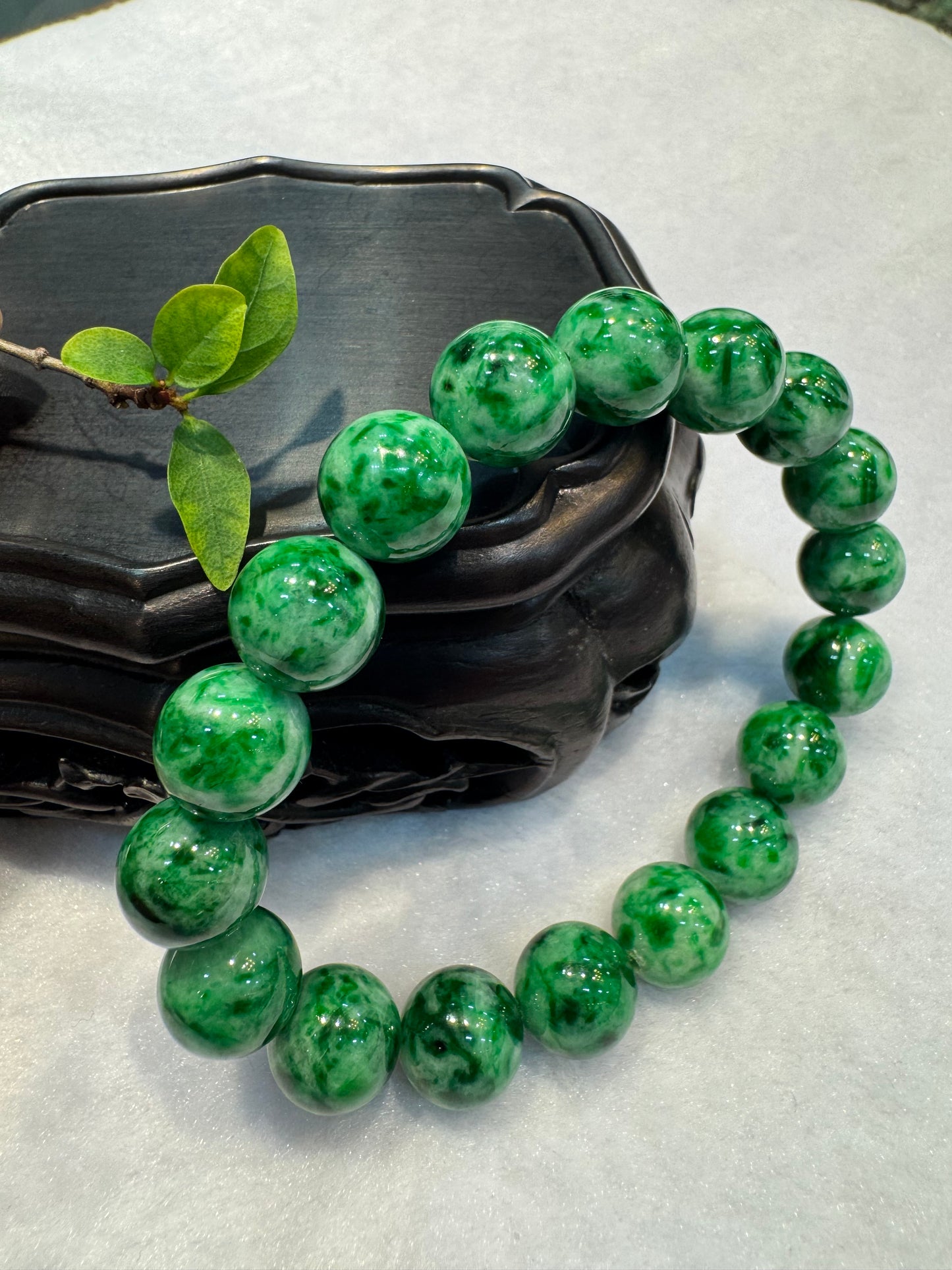Green Round Beads Bracelet (B021)