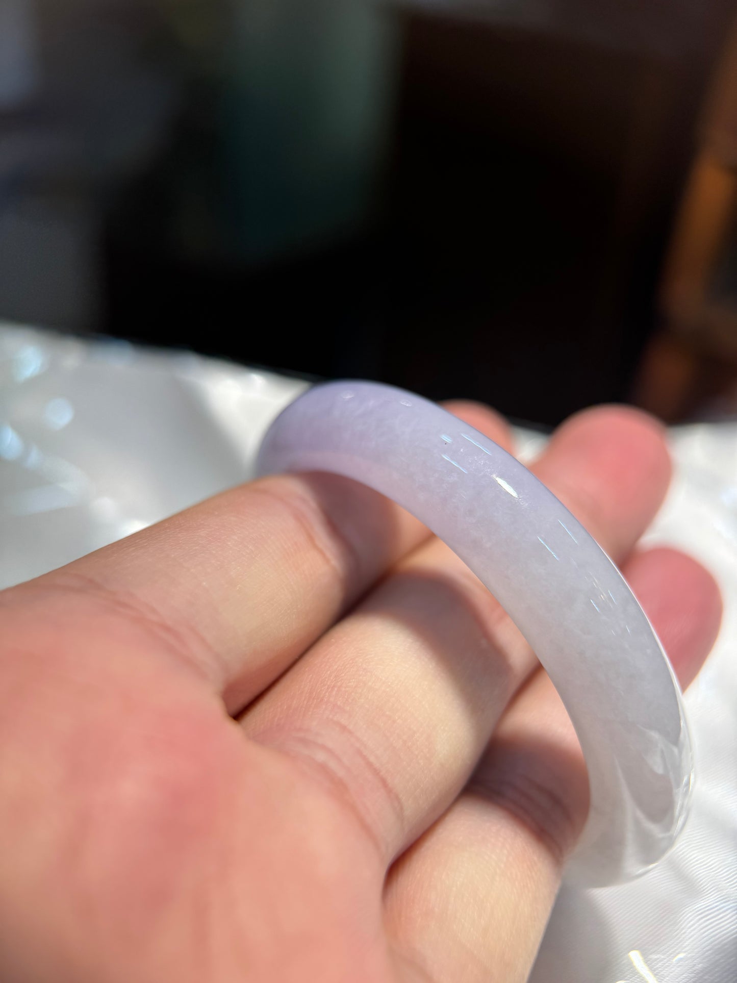 Lavender Jade Bangle (B023)