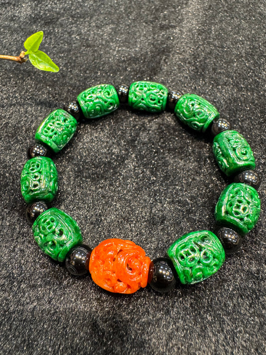 Green Barrel Bracelet (B024)