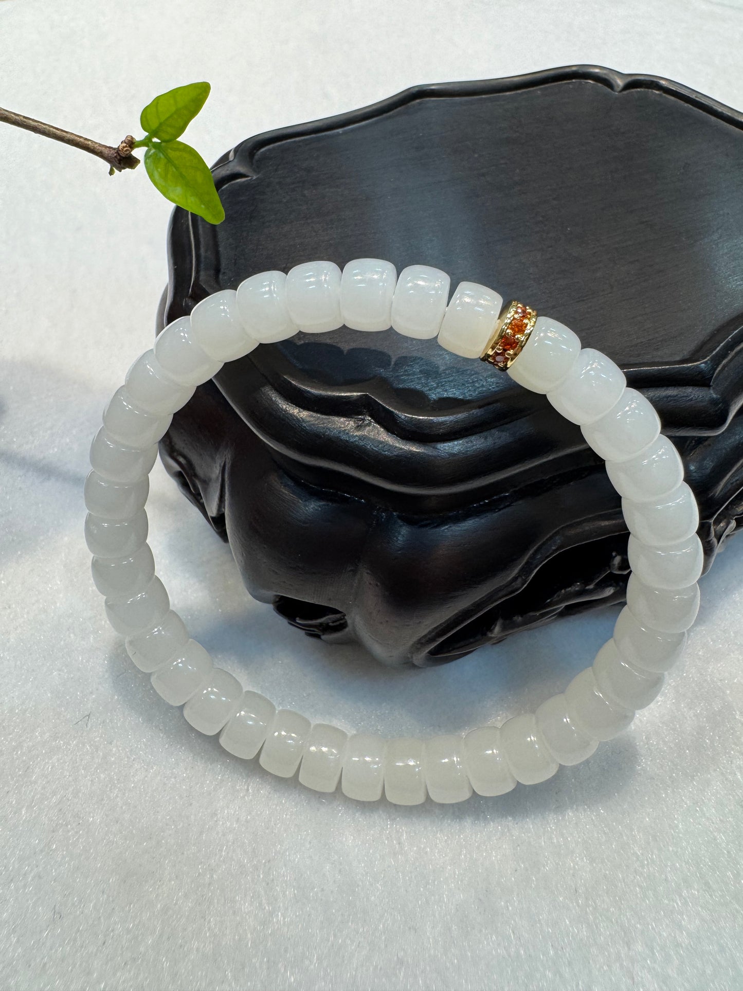 Mini Nephrite Barrel bracelet (B025)