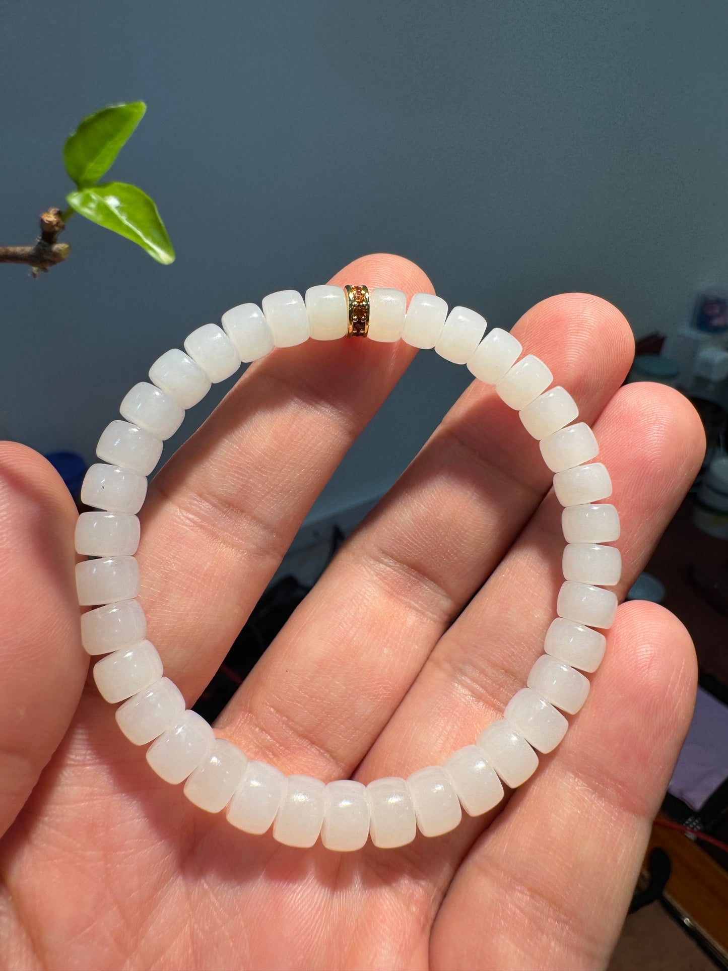 Mini Nephrite Barrel bracelet (B025)