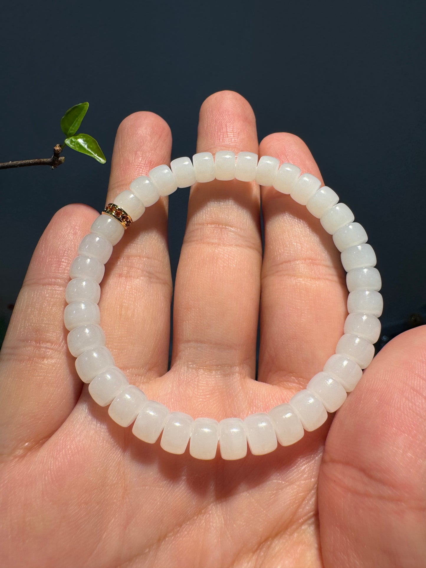 Mini Nephrite Barrel bracelet (B025)
