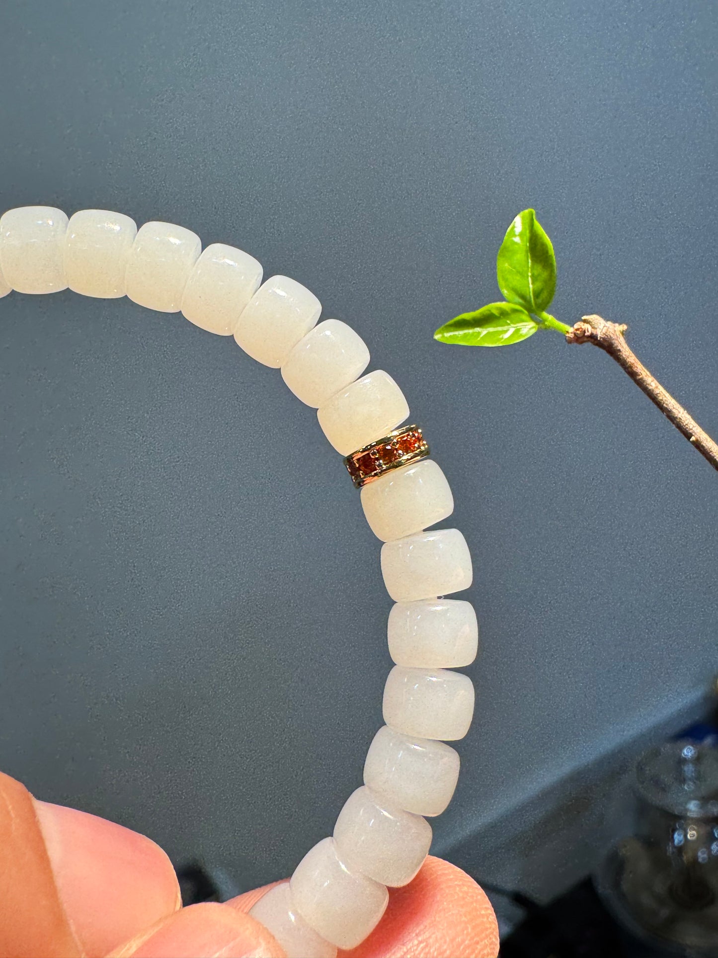 Mini Nephrite Barrel bracelet (B025)
