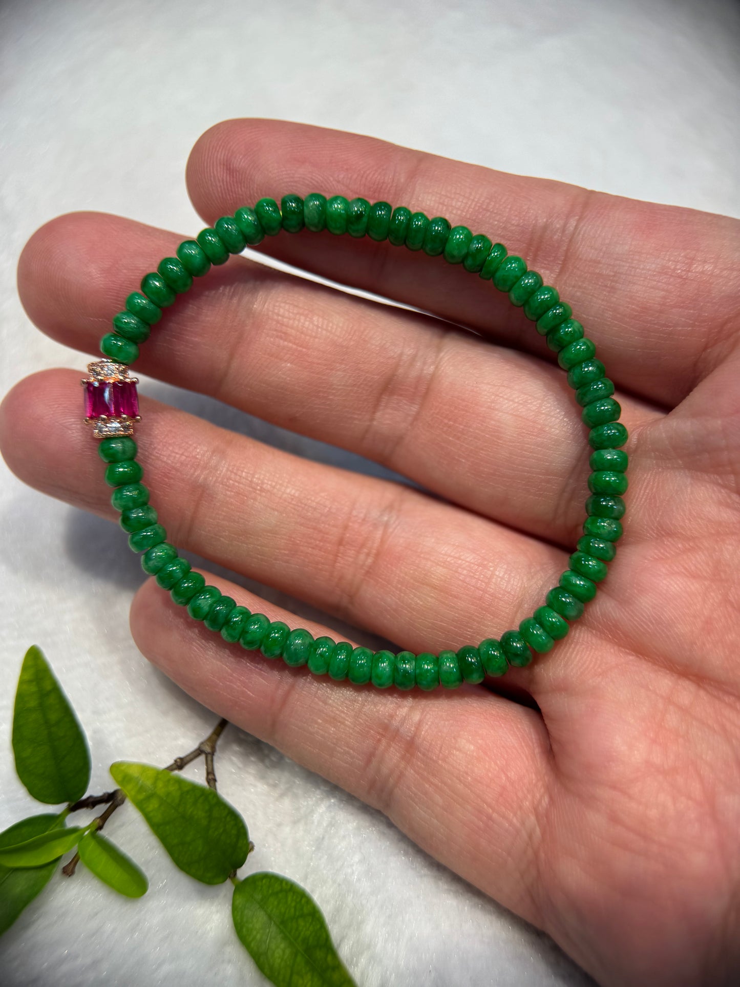 Green Abacus Beads Bracelet (B014)