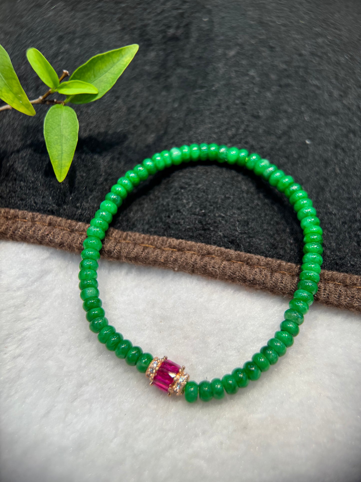 Green Abacus Beads Bracelet (B014)