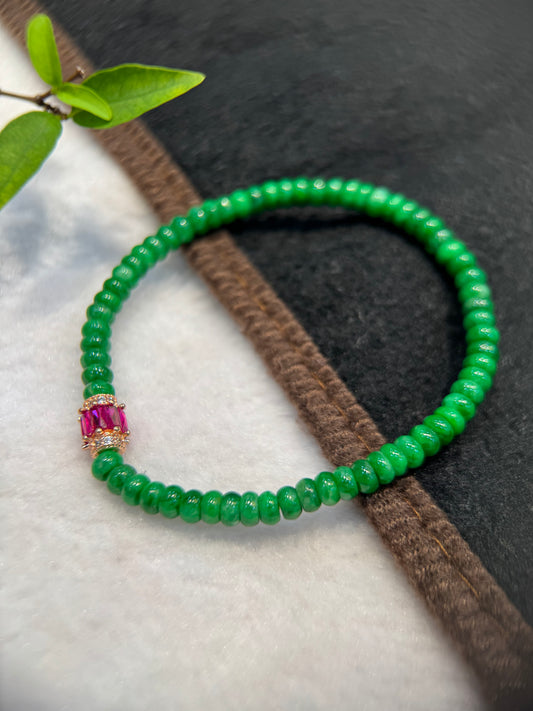 Green Abacus Beads Bracelet (B014)