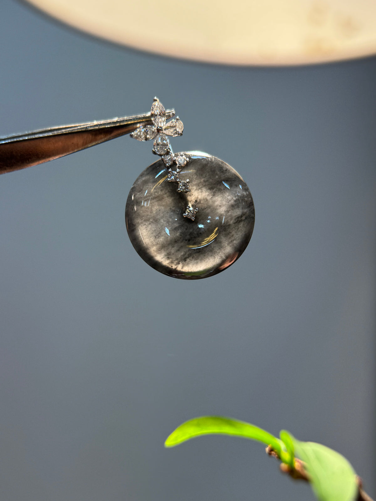 Back Jade Safety Coin Pendant (P173）