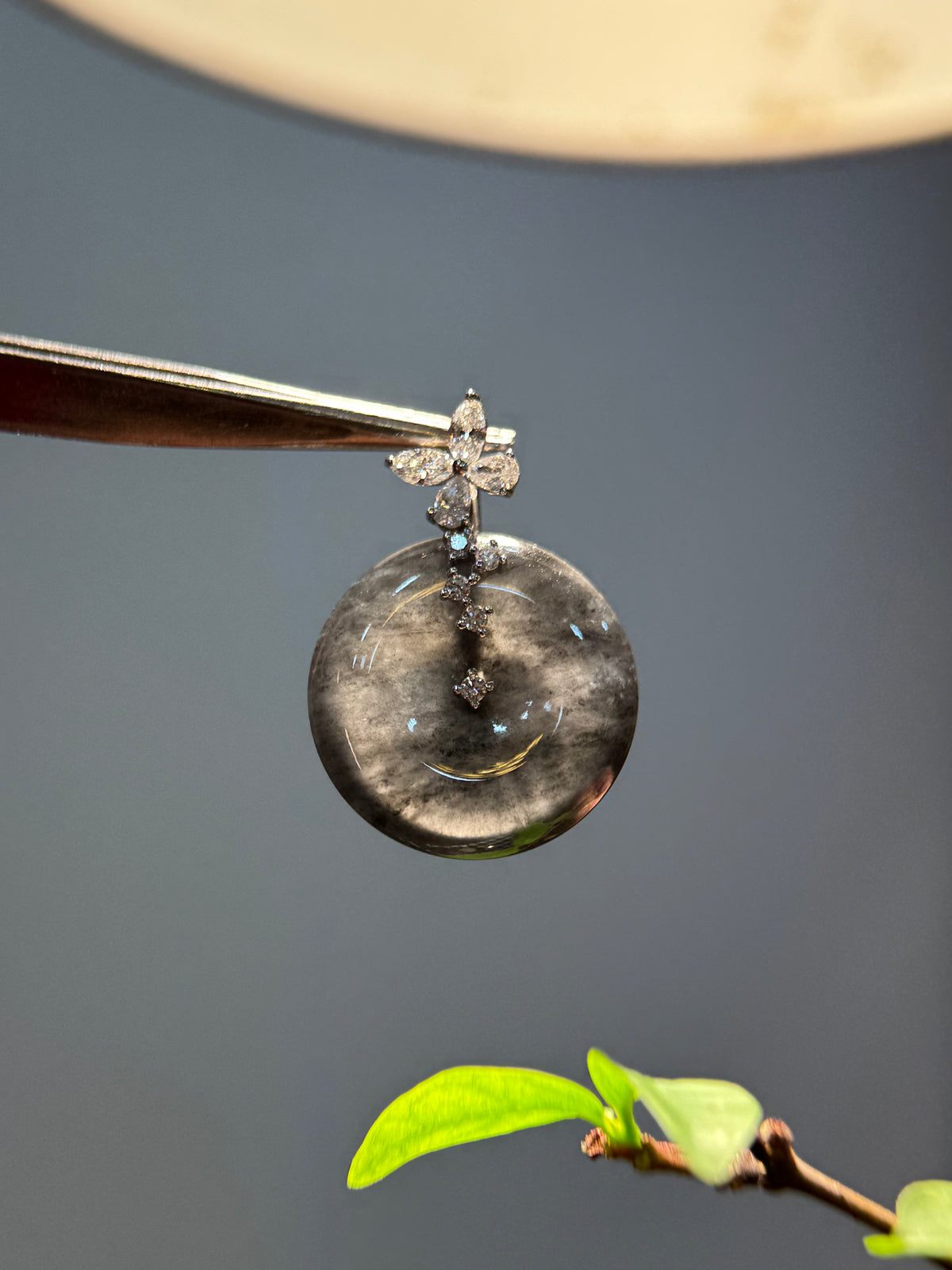 Back Jade Safety Coin Pendant (P173）