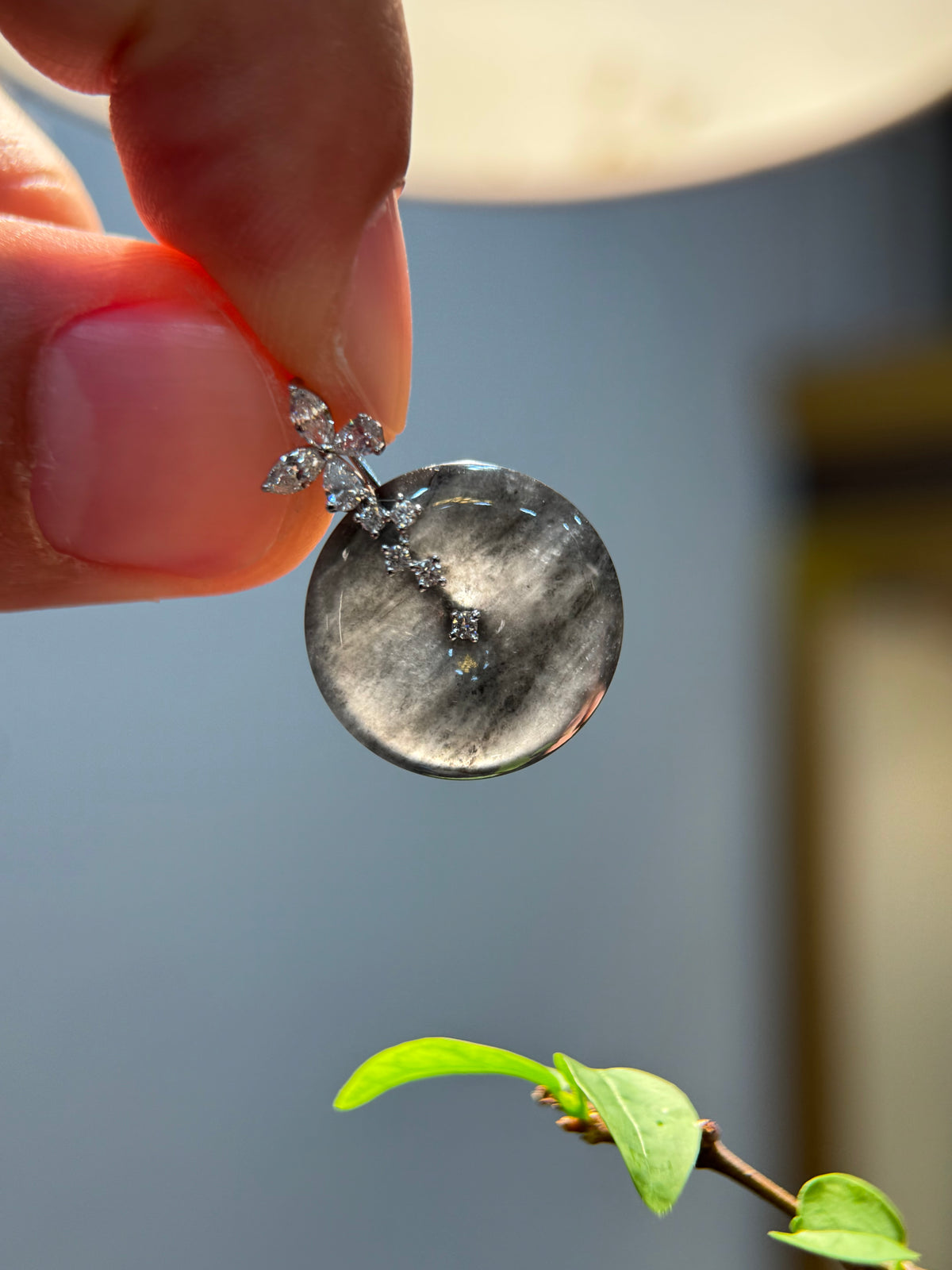 Back Jade Safety Coin Pendant (P173）