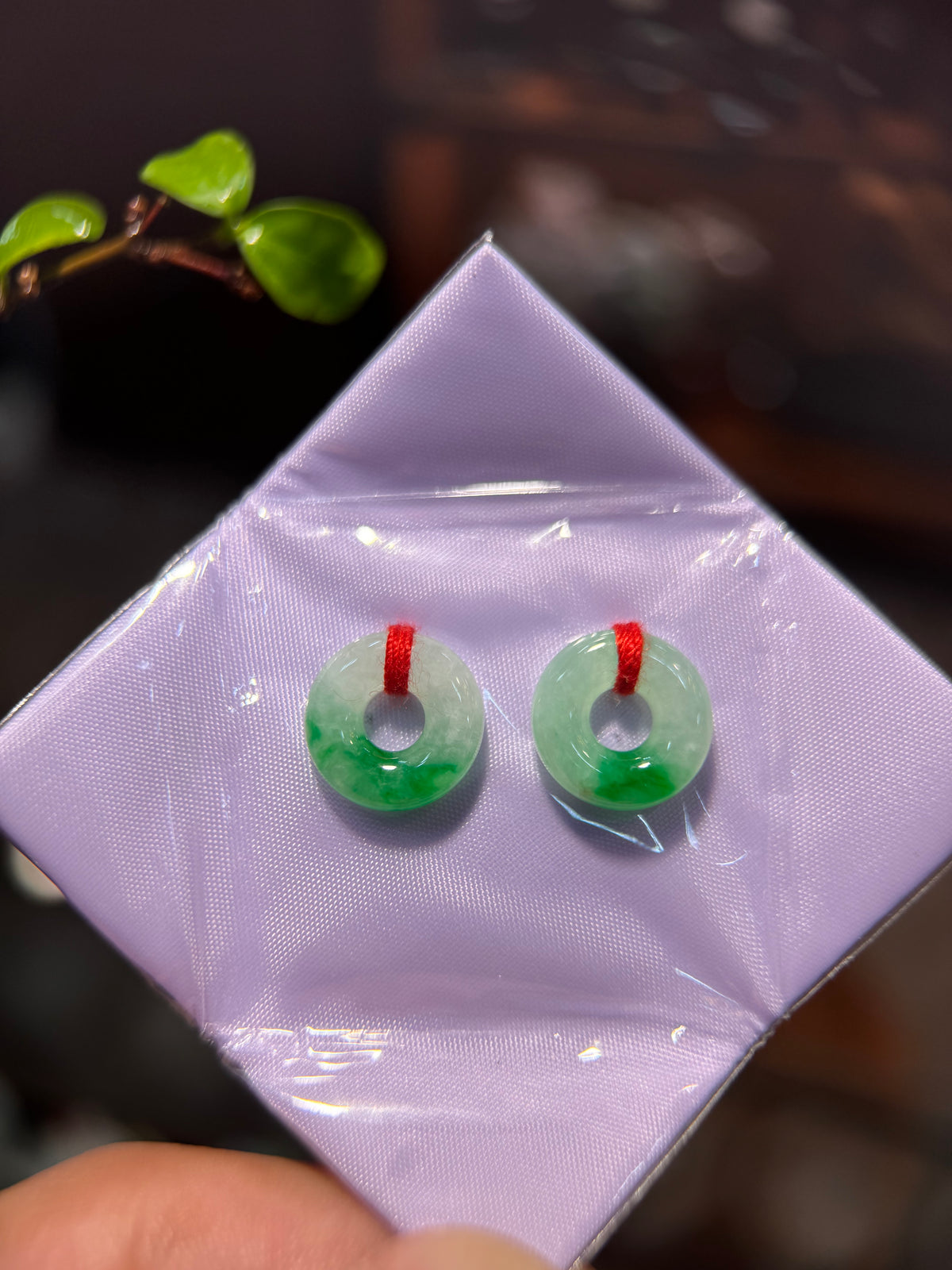 Green Donut Shape Earring (E347)