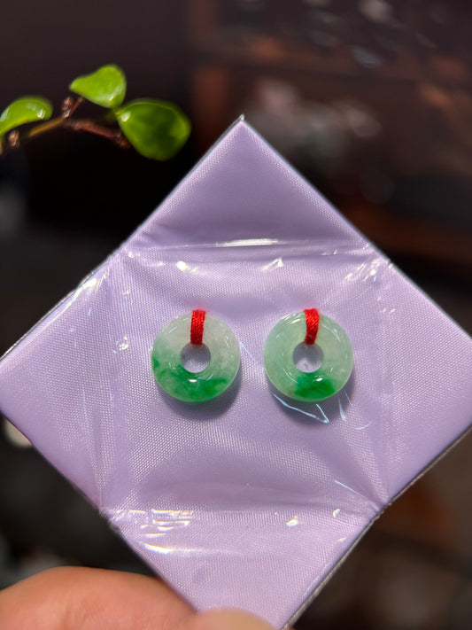 Green Donut Shape Earring (E347)