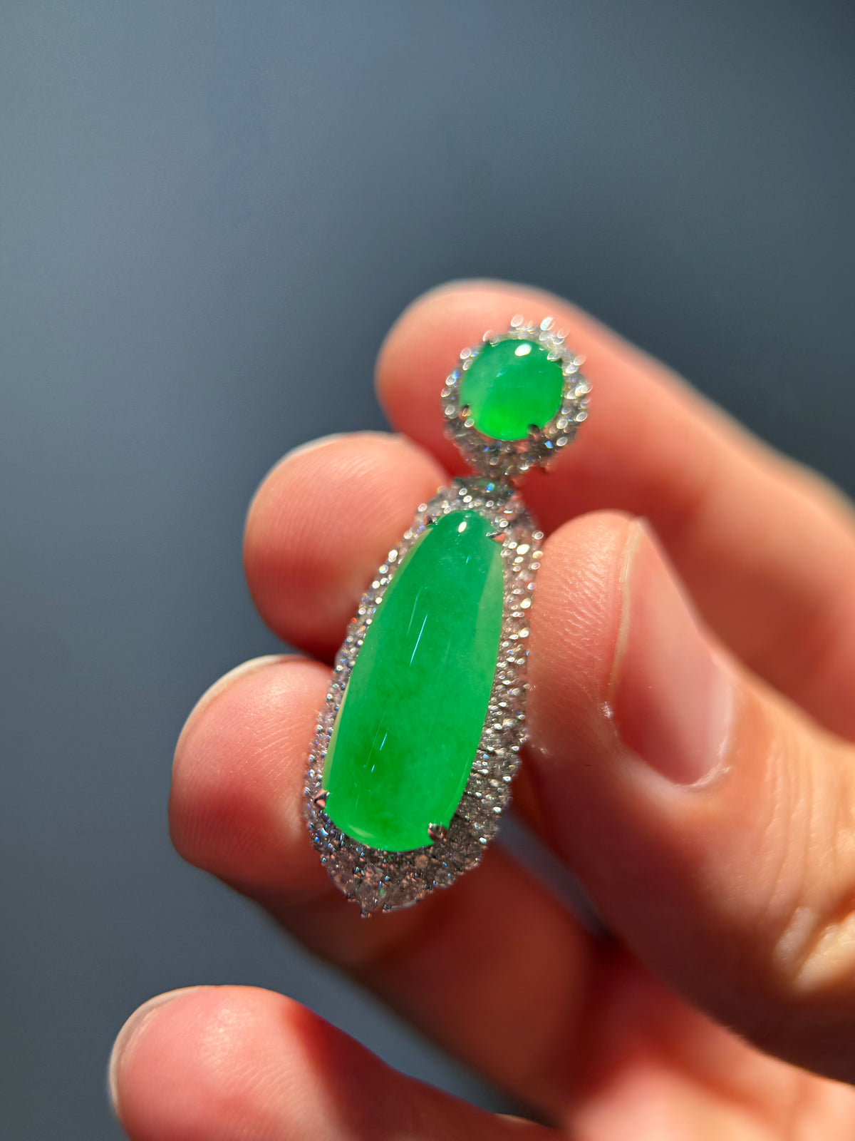 Icy Green Pear Shape Pendant (P176)