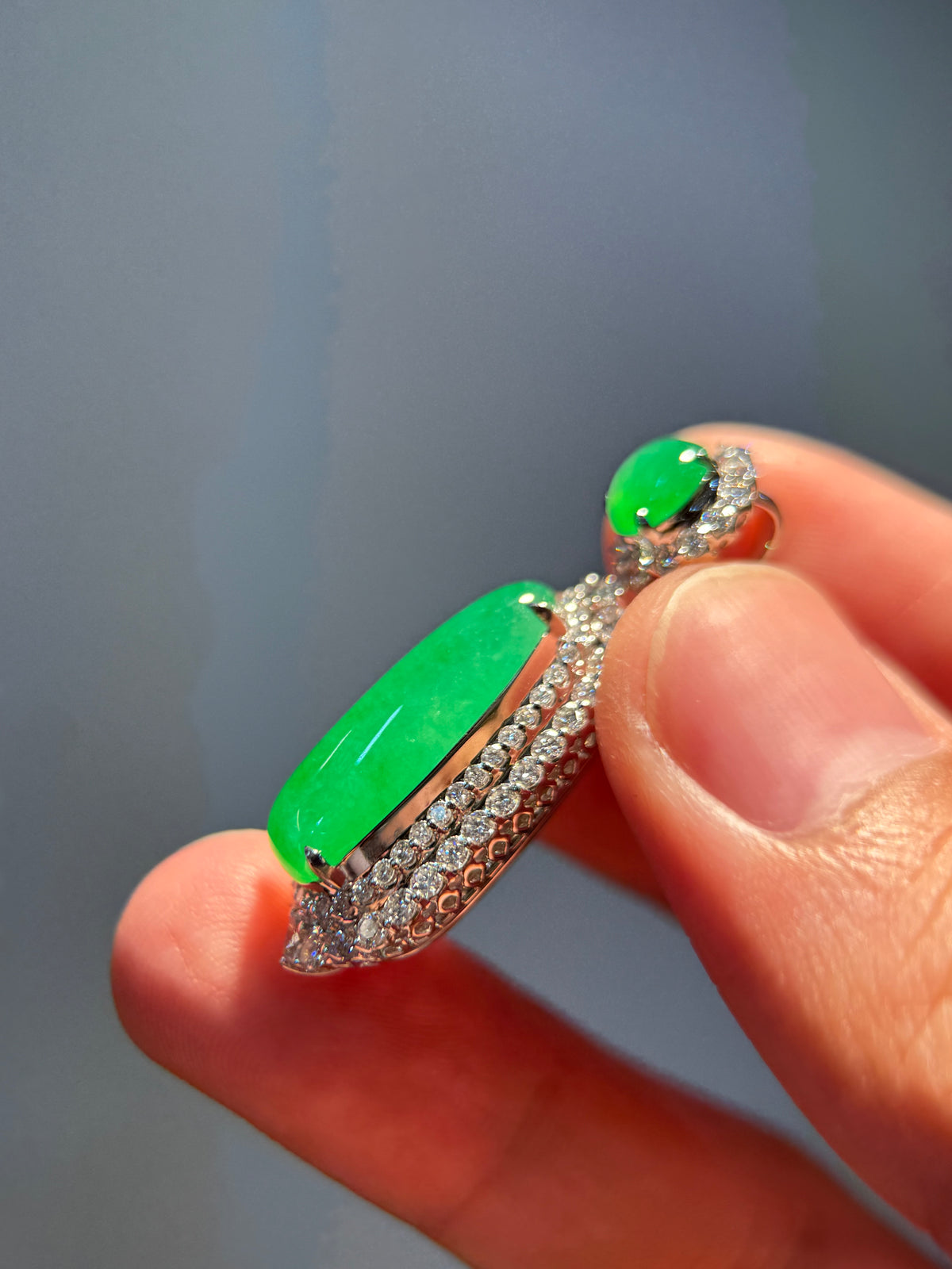 Icy Green Pear Shape Pendant (P176)