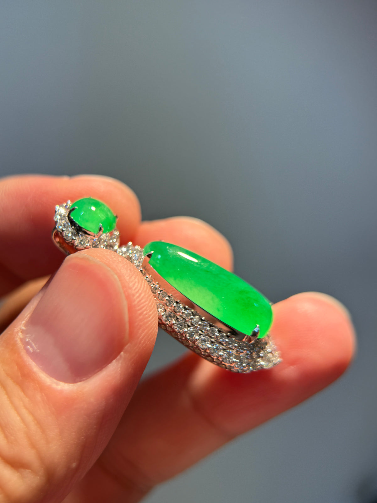 Icy Green Pear Shape Pendant (P176)