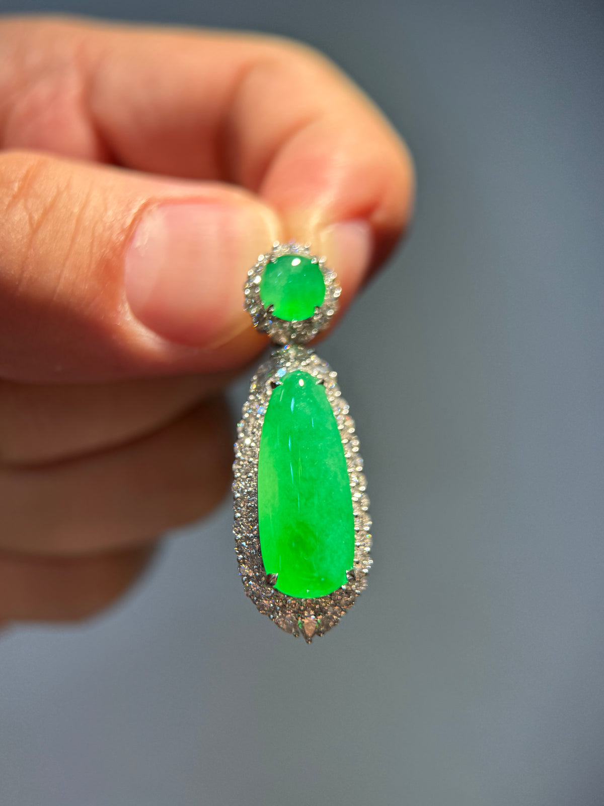 Icy Green Pear Shape Pendant (P176)
