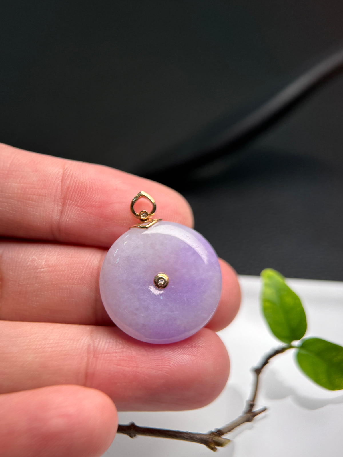 Lavender Safety Coin Pendant (P177)