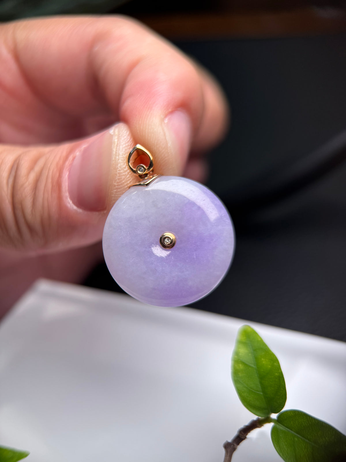 Lavender Safety Coin Pendant (P177)