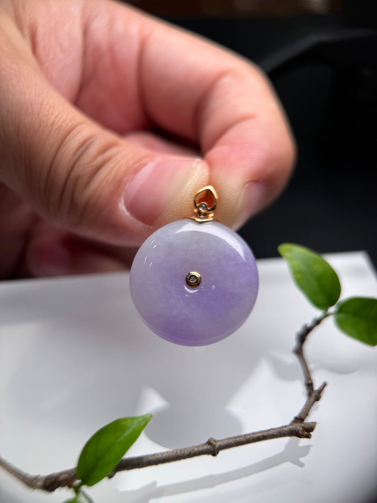 Lavender Safety Coin Pendant (P177)
