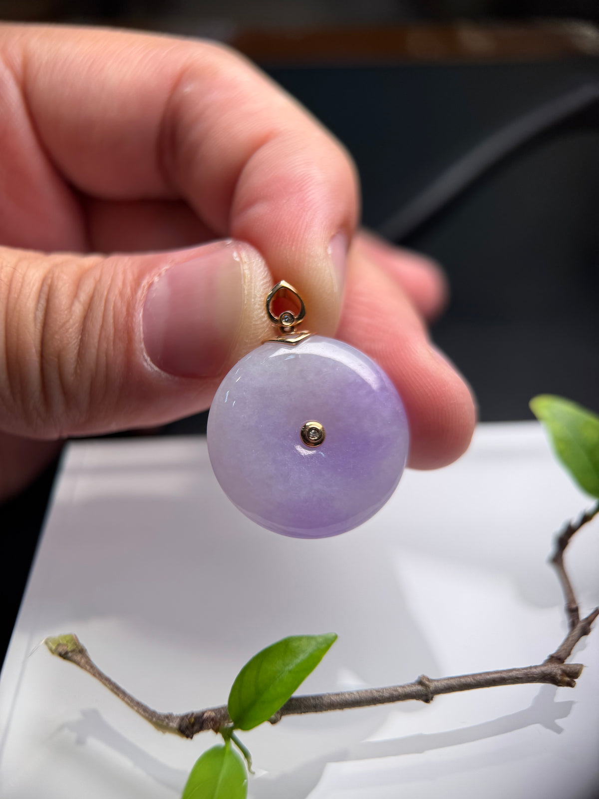 Lavender Safety Coin Pendant (P177)