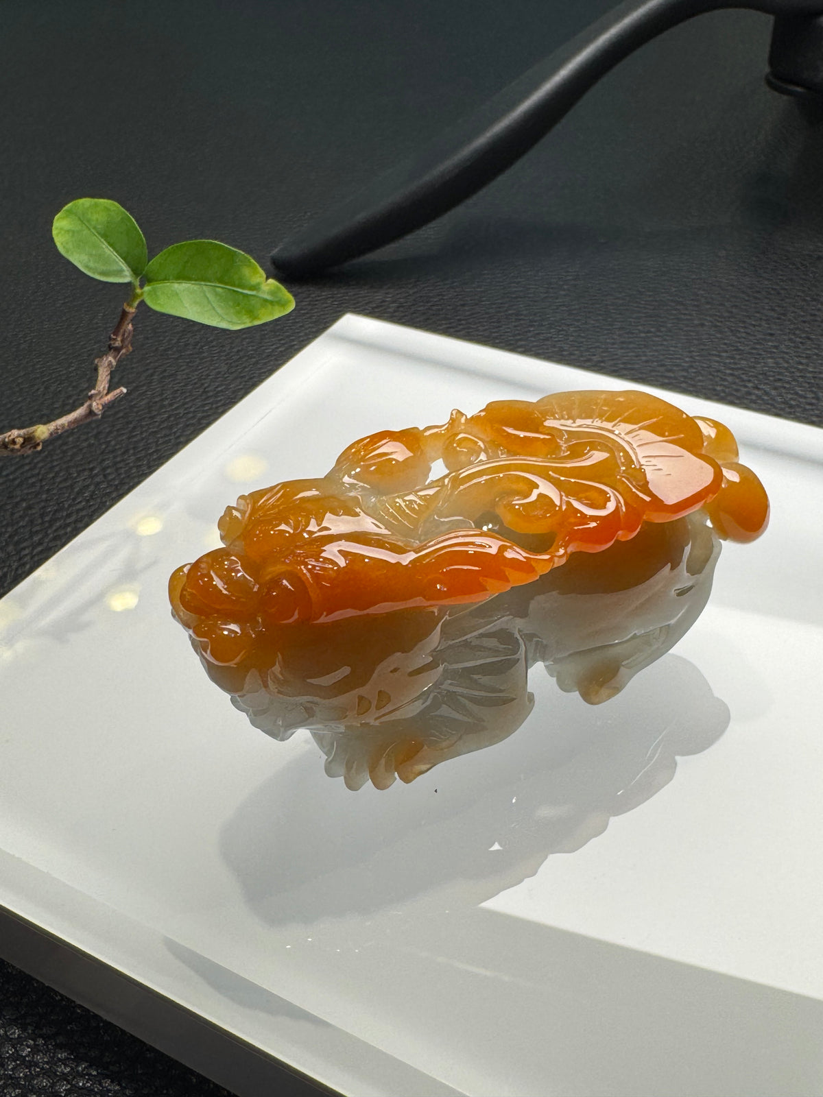 Red Jade Pi Xiu (貔貅）Ornament (H939)