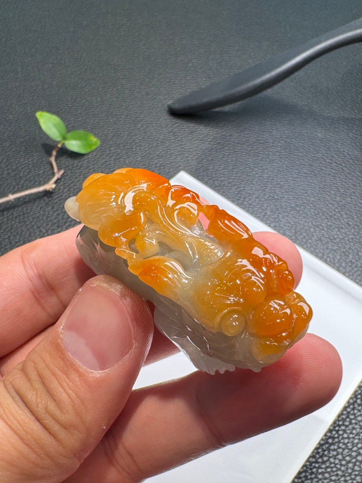 Red Jade Pi Xiu (貔貅）Ornament (H939)