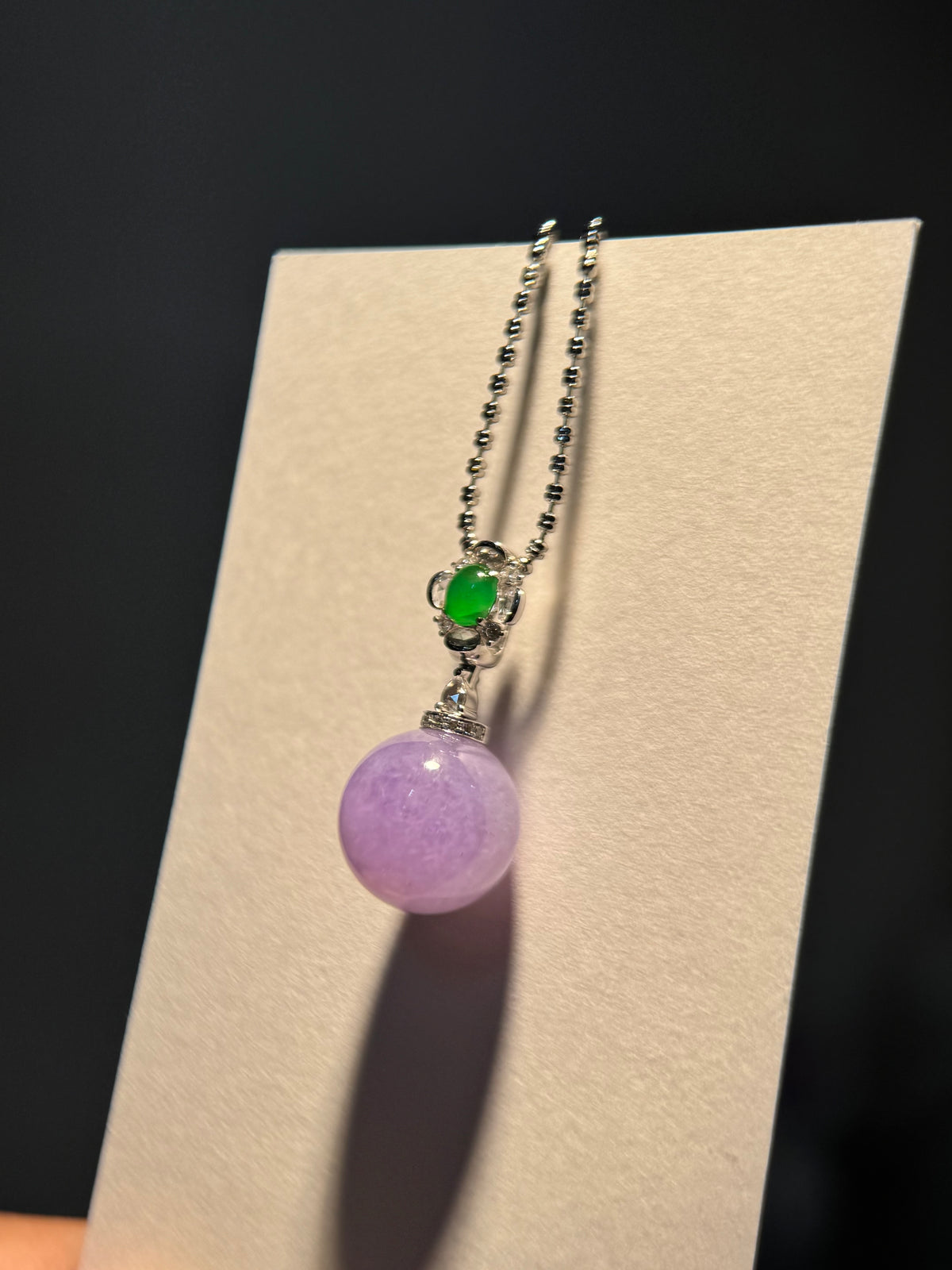Lavender Round Bead Pendant (P178)