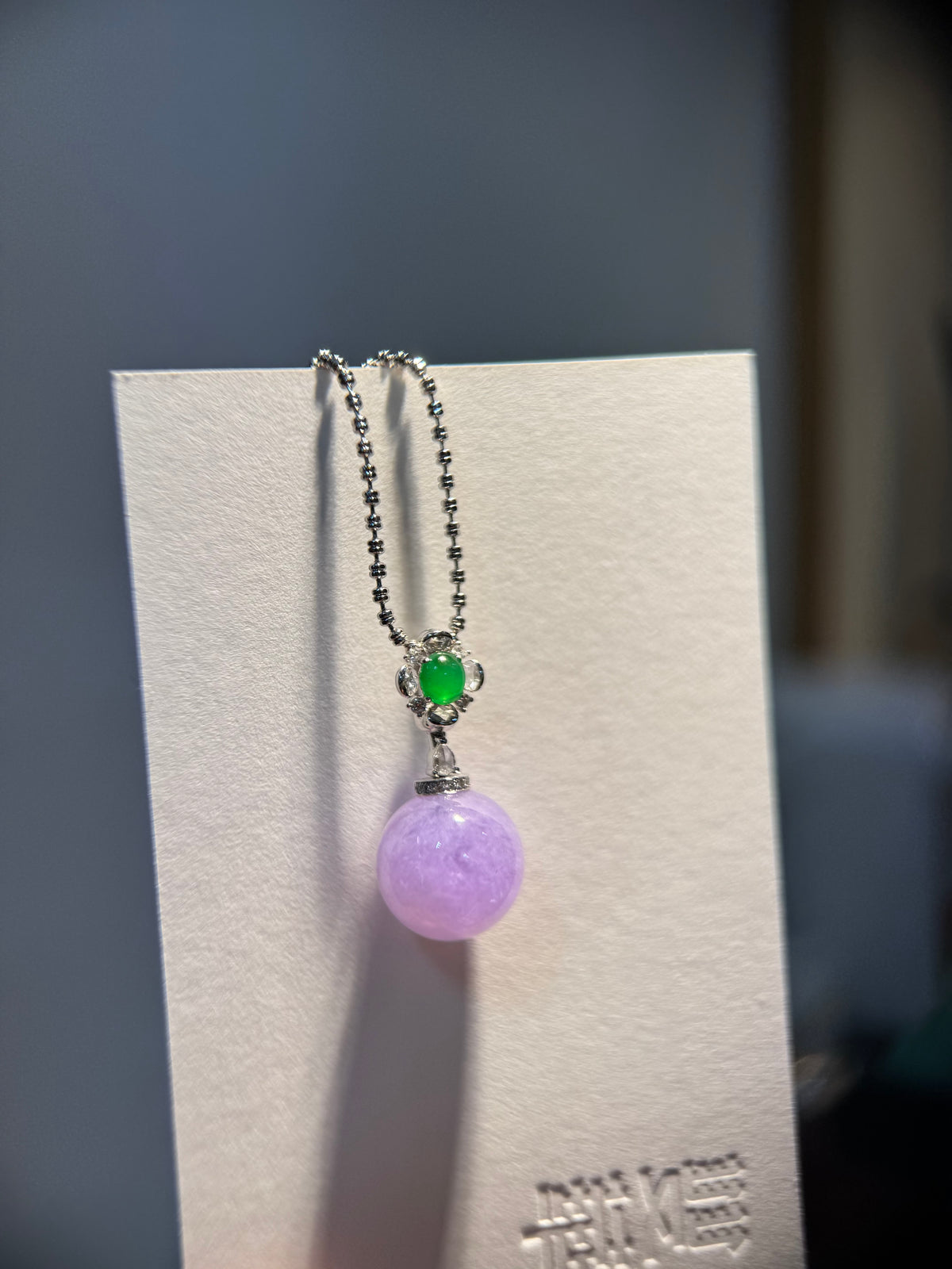 Lavender Round Bead Pendant (P178)