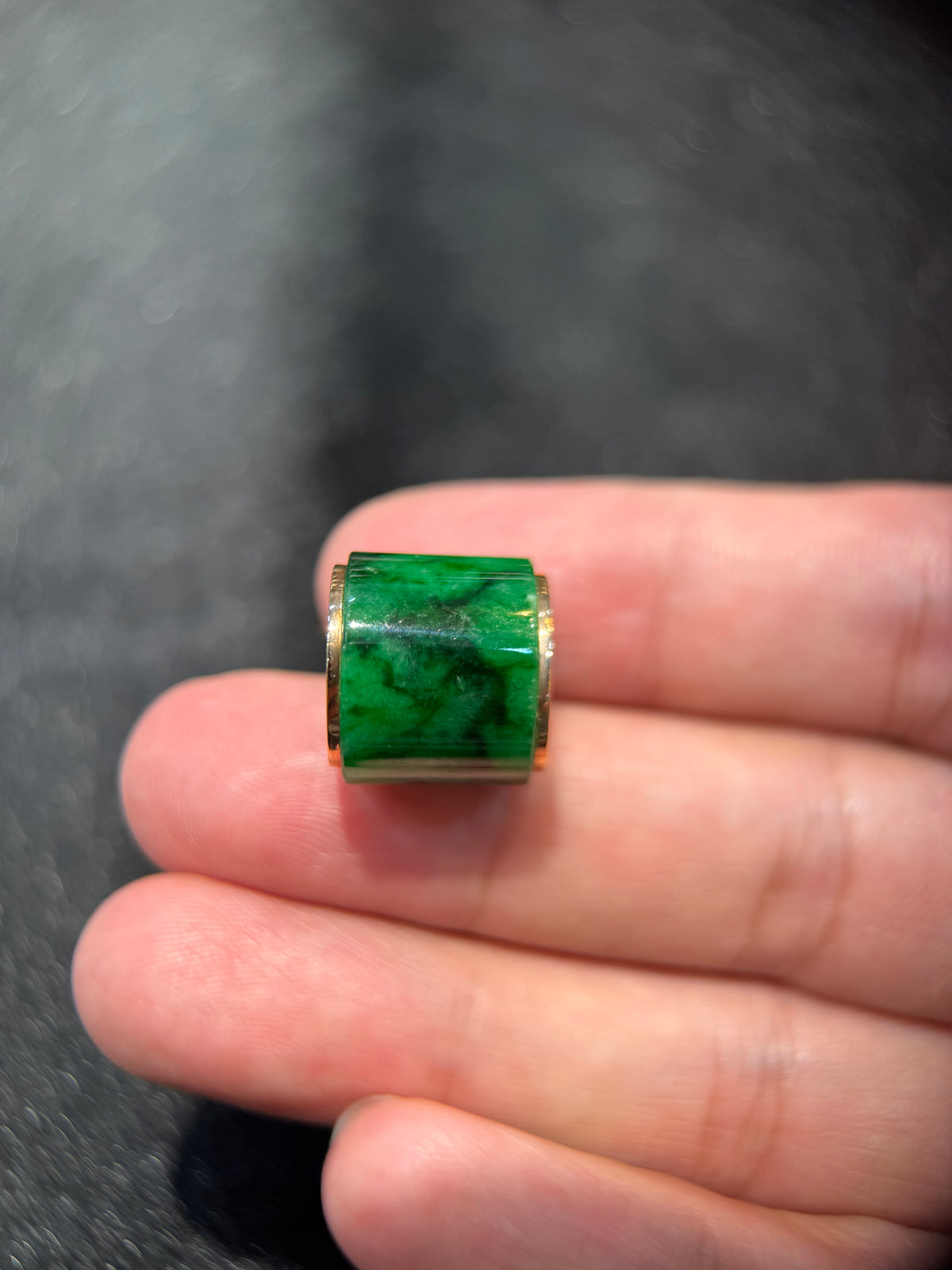 Intense Green Jade Barrel (P166)