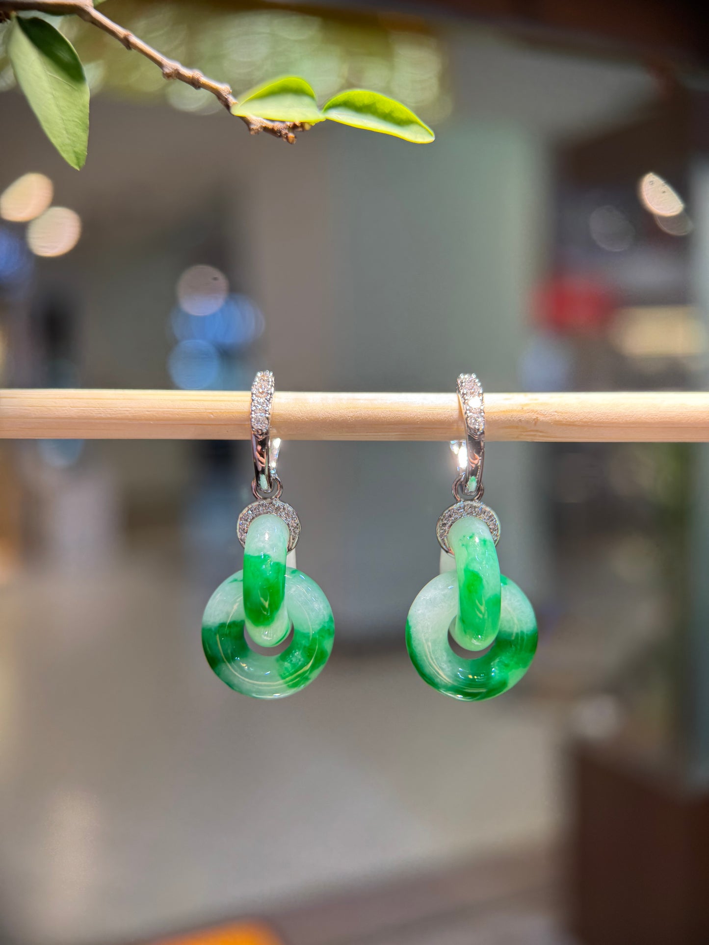 Green Double Loop Earring (E335)