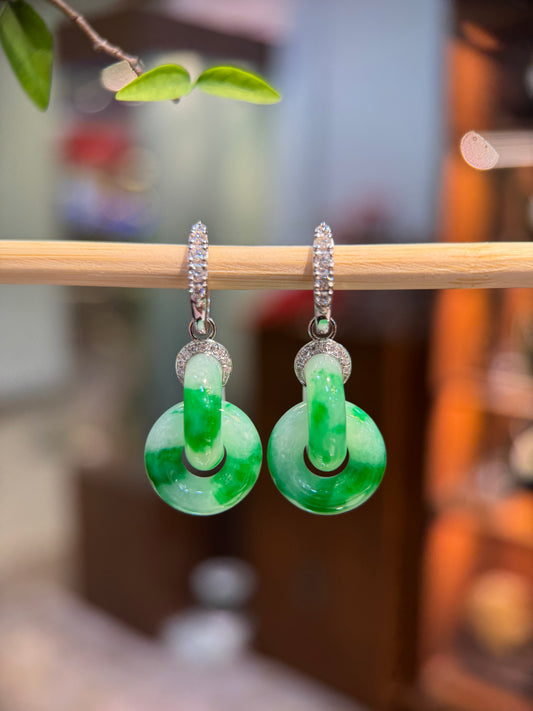Green Double Loop Earring (E335)