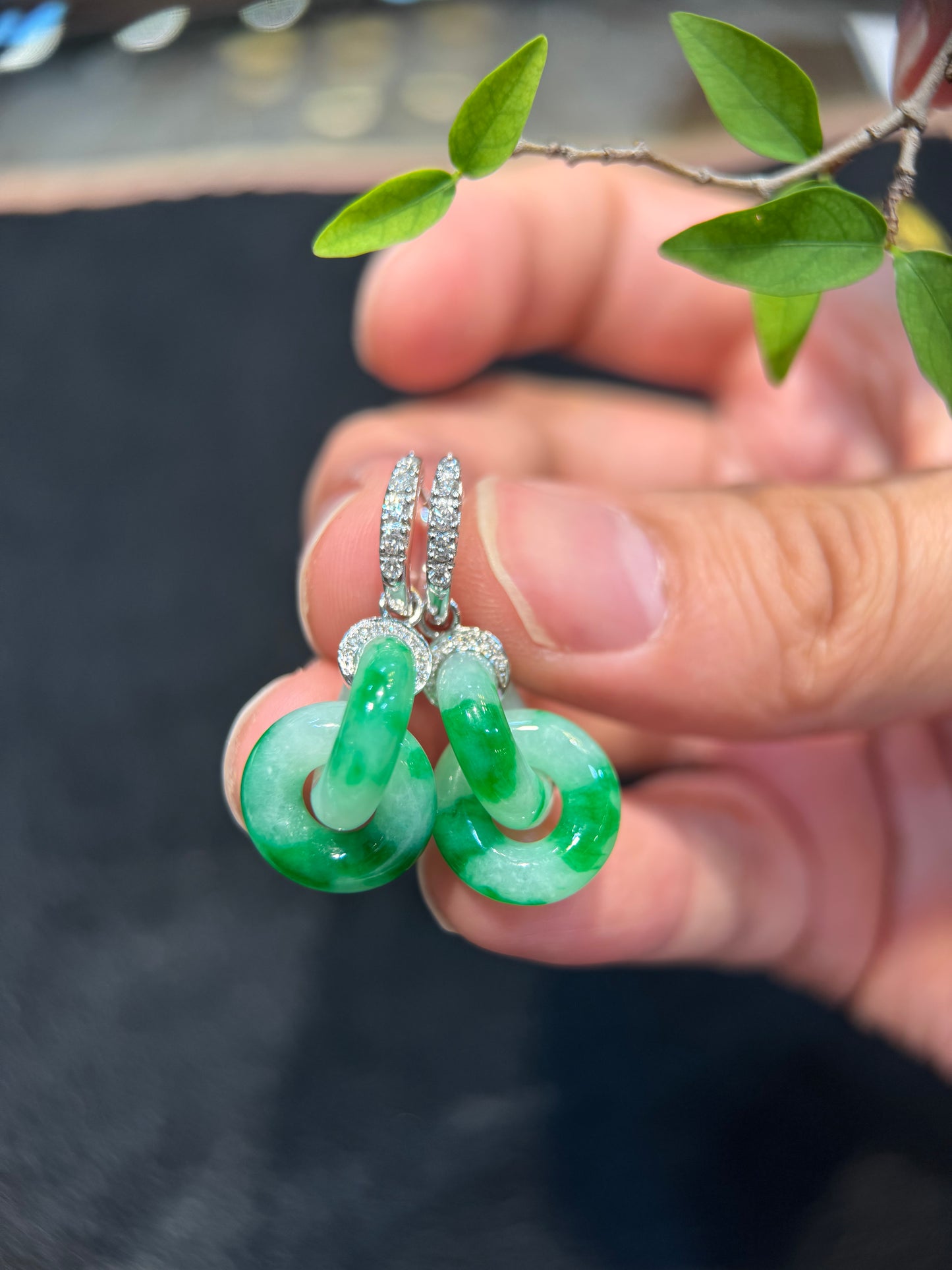 Green Double Loop Earring (E335)