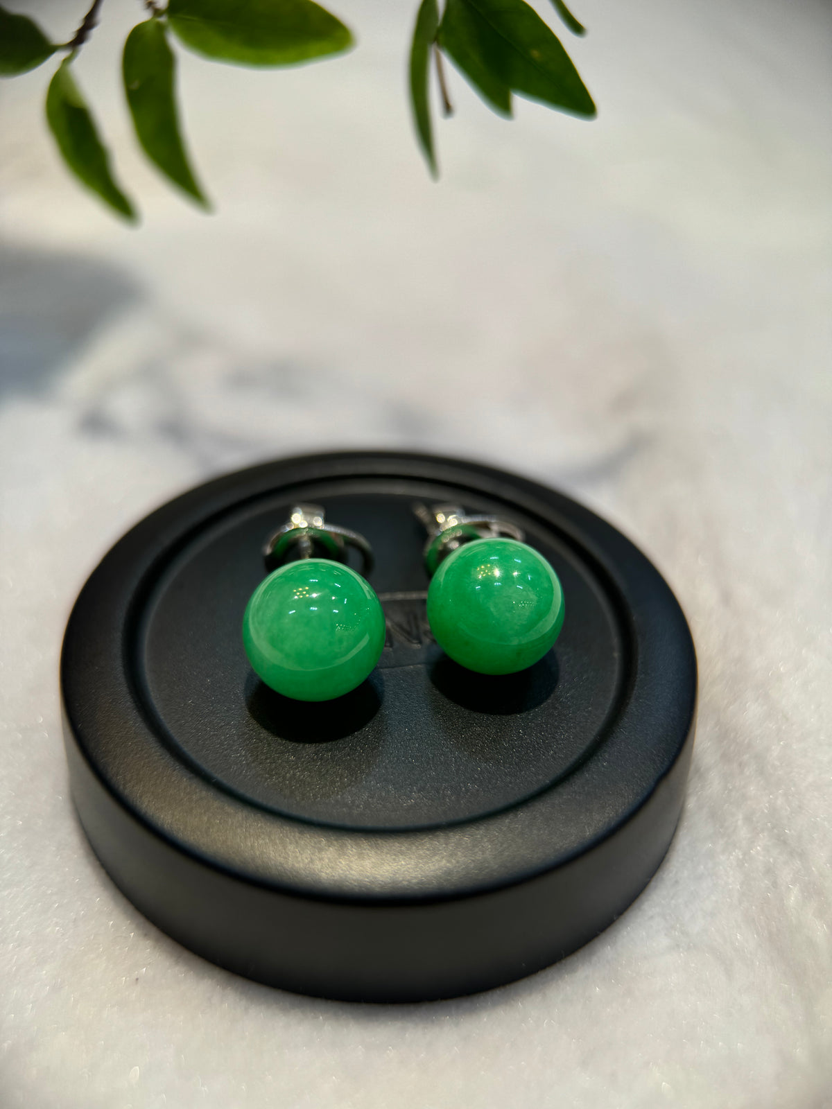Green Round Beads Earring (E316)