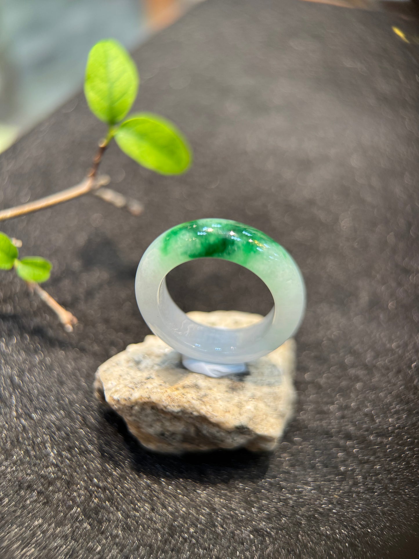 Green Jade Hololith Ring (R157)