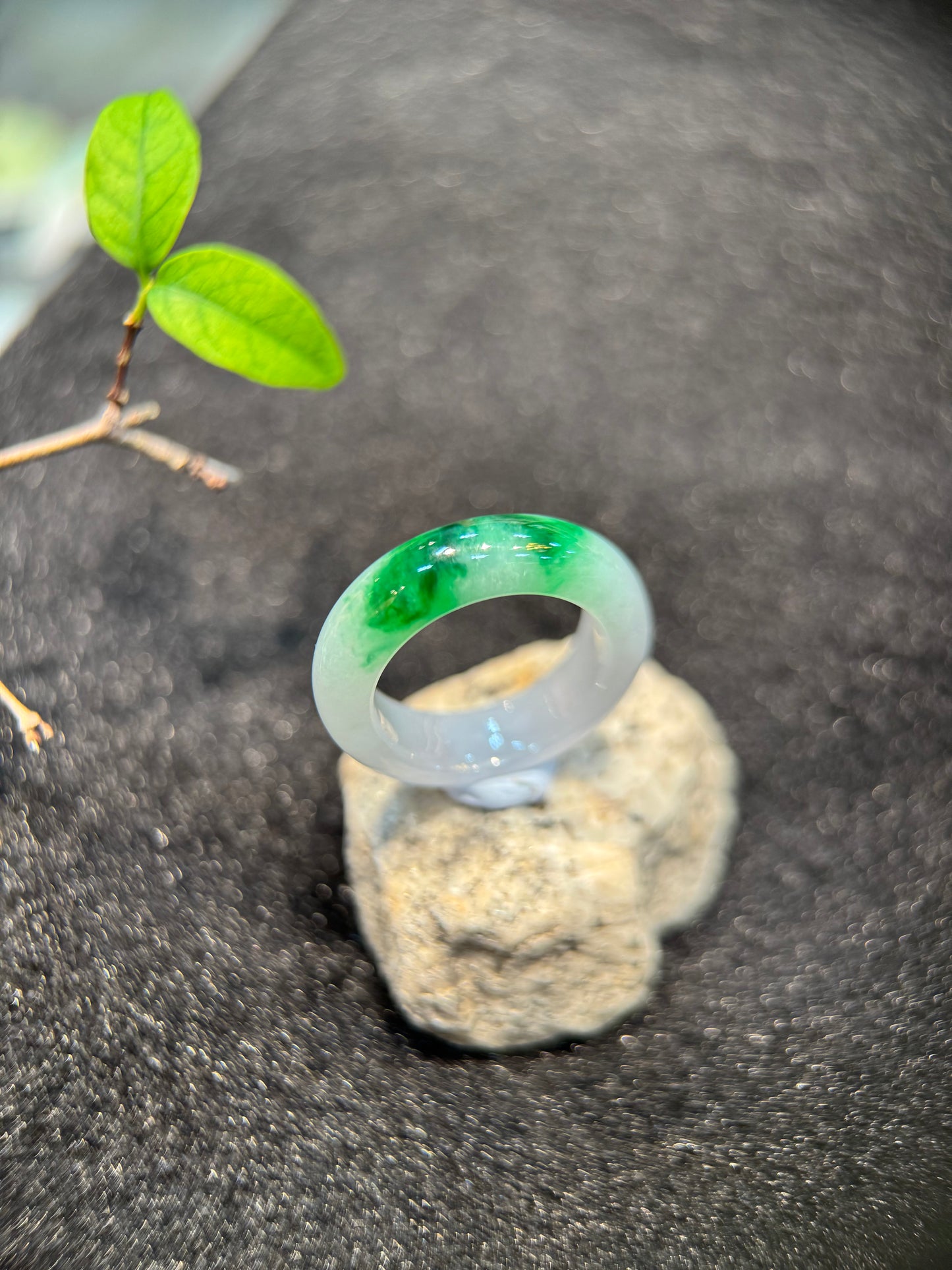 Green Jade Hololith Ring (R157)