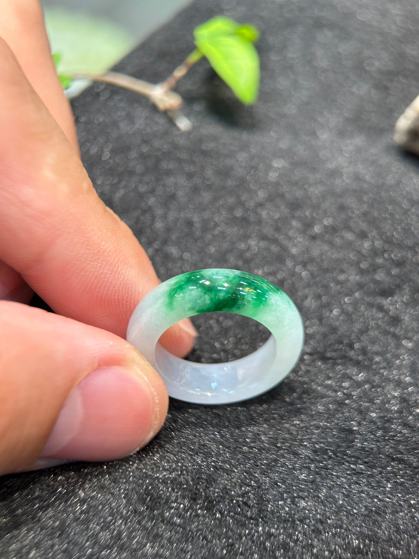 Green Jade Hololith Ring (R157)