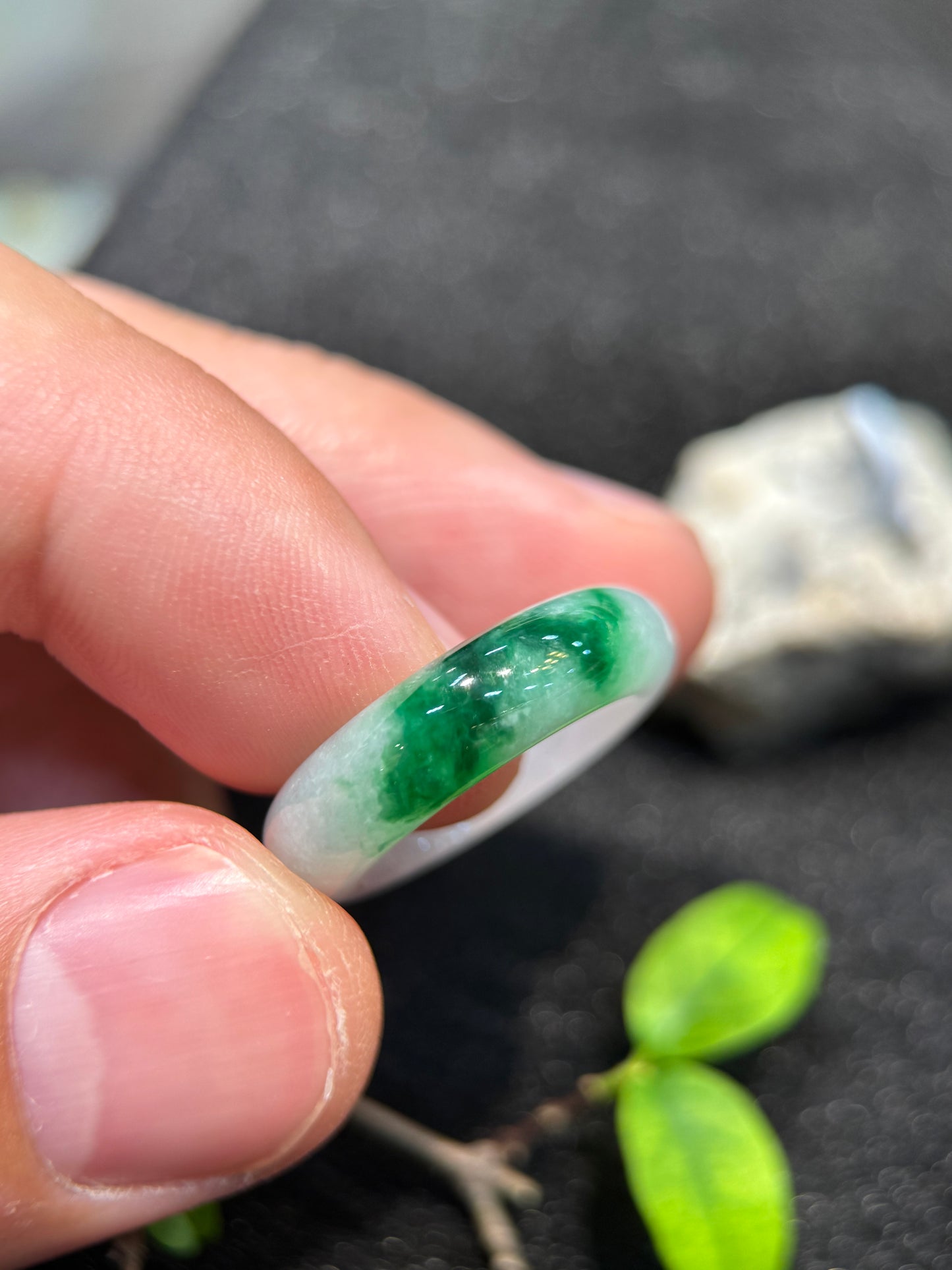 Green Jade Hololith Ring (R157)