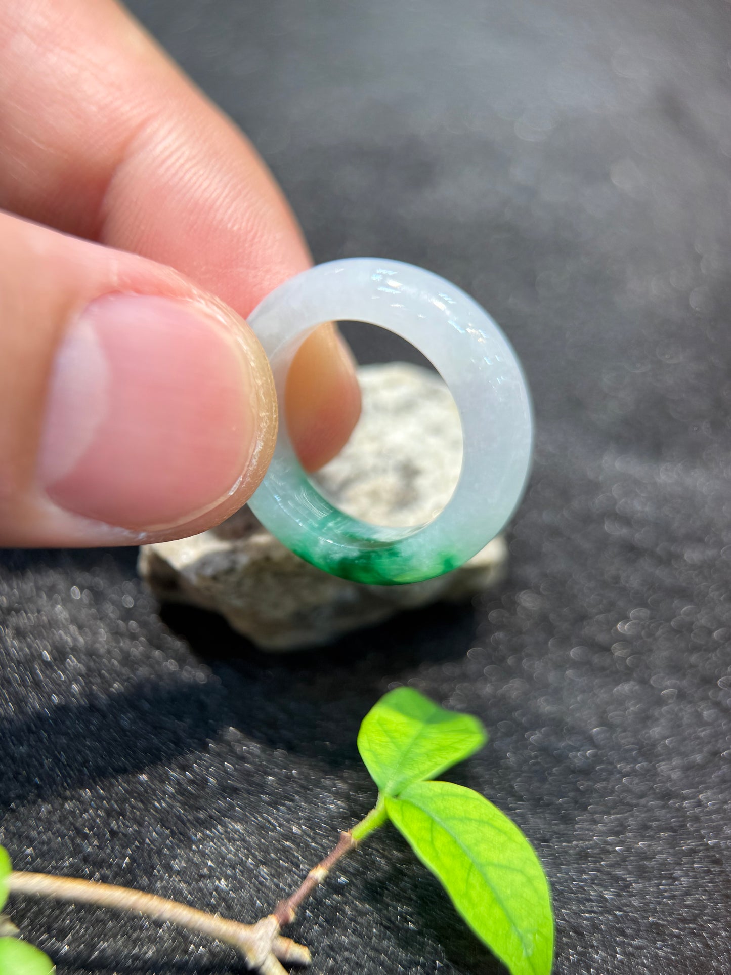 Green Jade Hololith Ring (R157)